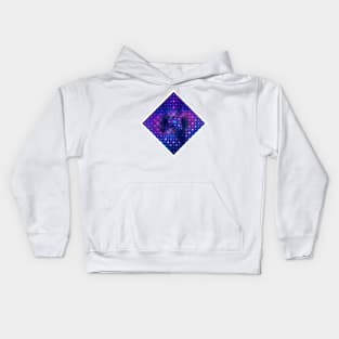 Avantgarde psychedelic rhombus in blue Kids Hoodie